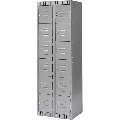 Lockerette-Basic Style, 6 Tier 2 Bank 12" X18" X11", Grey