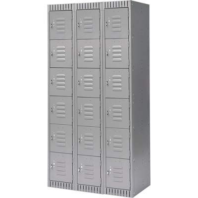 Lockerette-Basic Style, 6 Tier 3 Bank 12" X18" X11", Grey