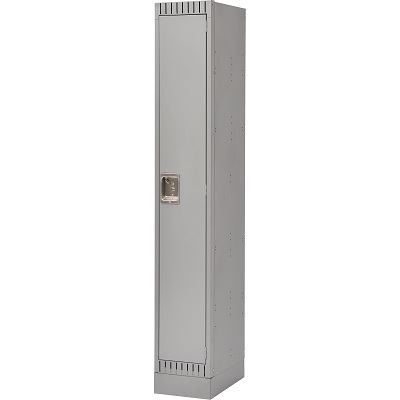 Locker-Recessed Base, 1 Tier 1 Bank 12" X18" X76", Grey
