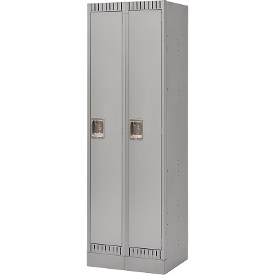 Locker-Recessed Base, 1 Tier 2 Bank 12" X18" X76", Grey