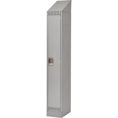 Locker-Slope Top/Rec.Base, 1 Tier 1 Bank 12" X18" X86", Grey