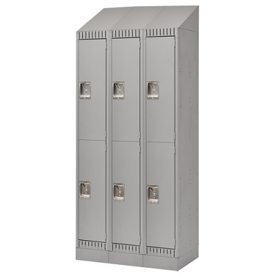 Locker-Slope Top/Rec.Base, 2 Tier 3 Bank 12" X18" X33-1/4"