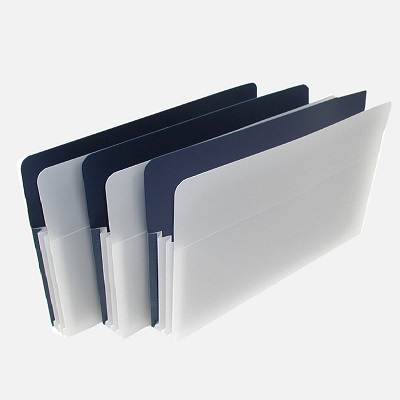 File Pocket-Poly, Legal, 3.5" Expansion, Dark Blue/White