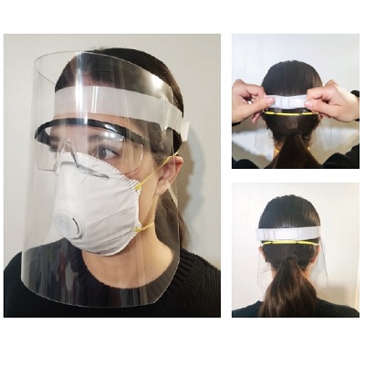 Face Shield-Reusable, Washable Acrylic 13.5X9.5"H