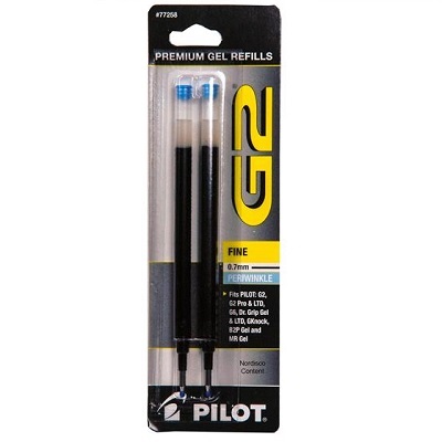 Pen Refill-G-2 Gel Pen, 0.7Mm Blue, 2/Card