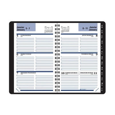 Planner-Weekly, Wire 3-3/4X6 Black Bilingual 2023