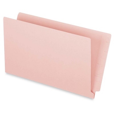 File Folder-End Tab, Legal Pink
