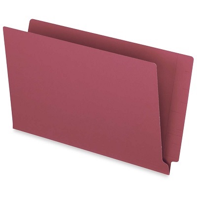 File Folder-End Tab, Legal Red