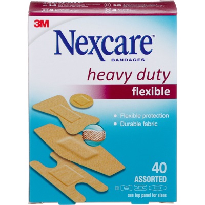 Bandages-Nexcare Heavy Duty Fabric, 40 Assorted
