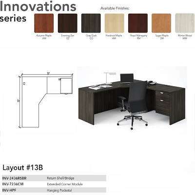 Workstation-Innovations L-Shaped, Grey Dusk