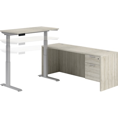 Workstation-Innovations L-Shapped Hightadjustable,Winterwood