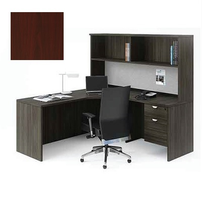 Workstation-Innovations L-Shaped, Left, Royal Mahogany