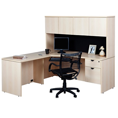 Workstation-Innovations L-Shaped, Left, Winter Wood