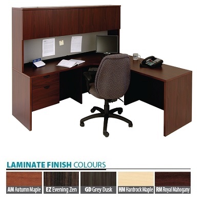 Workstation-Innovations L-Shaped, Right, Royal Mahogany