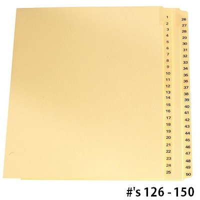 Legal Index-Collated Buff #126-150 11X8.5