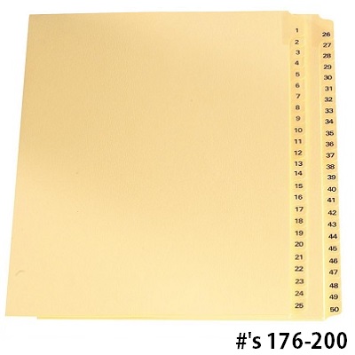 Legal Index-Collated Buff #176-200 11X8.5