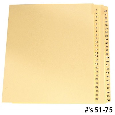 Legal Index-Collated Buff #51-75 11X8.5