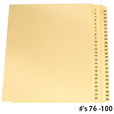 Legal Index-Collated Buff #76-100 11X8.5