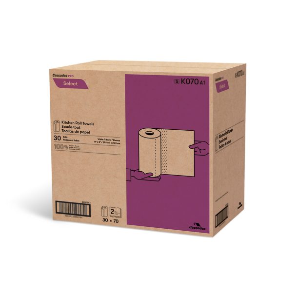 Cascades PRO Kitchen Roll Towels, 2 Ply, 70 Sheets, 30/Pack