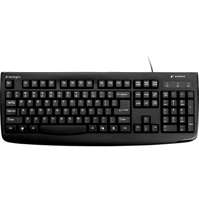 Keyboard-Kensington Pro Fit Washable, Wired, Black