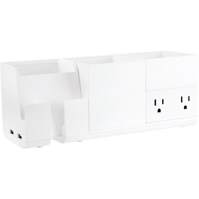 Desk Organizer-Konnect 4 Piece Organizer & Power Base, White