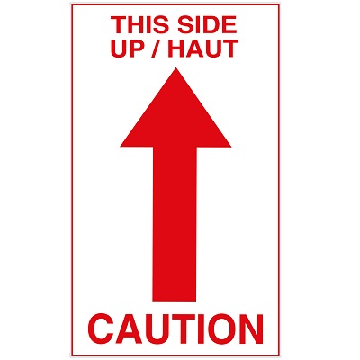 Labels-Peel And Stick, 5X3, Red/White, This Side Up