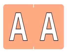 Datafile Pendaflex Compatible End Tab Alphabetic Labels -"A" Salmon, 240 Labels/pk (A-Salmon)