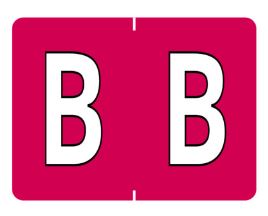 Datafile Pendaflex Compatible End Tab Alphabetic Labels -"B" Red, 240 Labels/pk (B-Red)