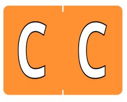 Datafile Pendaflex Compatible End Tab Alphabetic Labels -"C" Light Orange, 240 Labels/pk (C-Light Orange)