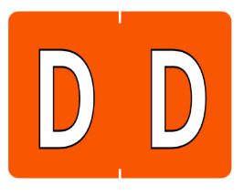 Datafile Pendaflex Compatible End Tab Alphabetic Labels -"D" Dark Orange, 240 Labels/pk (D-Dark Orange)