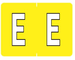 Datafile Pendaflex Compatible End Tab Alphabetic Labels -"E" Yellow, 240 Labels/pk (E-Yellow)