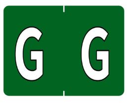 Datafile Pendaflex Compatible End Tab Alphabetic Labels -"G" Dark Green, 240 Labels/pk (G-Dark Green)