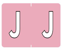 Datafile Pendaflex Compatible End Tab Alphabetic Labels -"J" Light Pink, 240 Labels/pk (J-Light Pink)