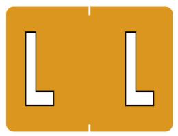 Datafile Pendaflex Compatible End Tab Alphabetic Labels -"L" Light Brown, 240 Labels/pk (L-Light Brown)