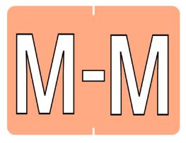 Datafile Pendaflex Compatible End Tab Alphabetic Labels -"M" Salmon, 240 Labels/pk (M-Salmon)