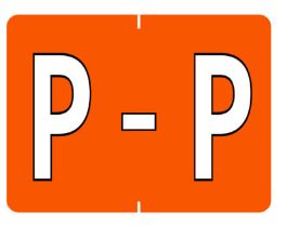 Datafile Pendaflex Compatible End Tab Alphabetic Labels -"P" Dark Orange, 240 Labels/pk (P-Dark Orange)