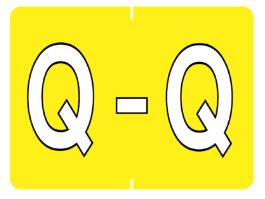 Datafile Pendaflex Compatible End Tab Alphabetic Labels -"Q" Yellow, 240 Labels/pk (Q-Yellow)