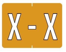 Datafile Pendaflex Compatible End Tab Alphabetic Labels -"X" Light Brown, 240 Labels/pk (X-Light Brown)
