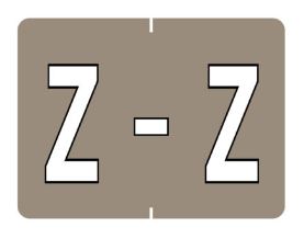 Datafile Pendaflex Compatible End Tab Alphabetic Labels -"Z" Grey, 240 Labels/pk (Z-Grey)