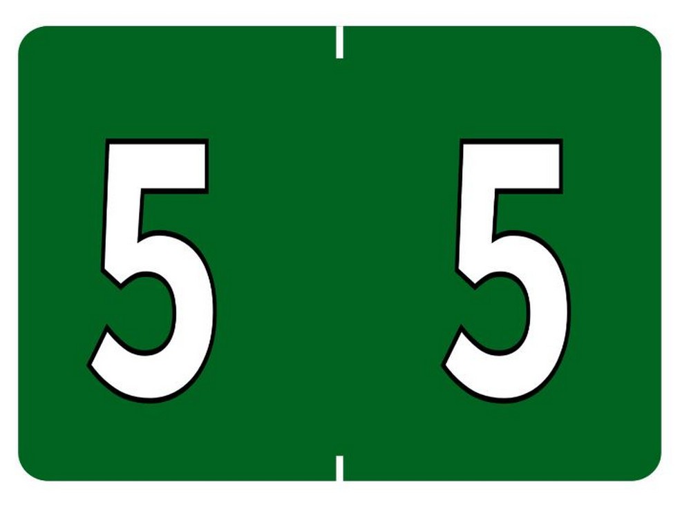 Pendaflex Datafile Compatible End Tab Numeric Label -"5" Dark Green , 500 Labels/rl (5-Dark Green)