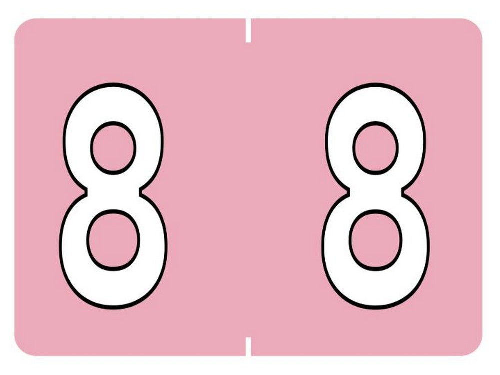 Pendaflex Datafile Compatible End Tab Numeric Label -"8" Light Pink , 500 Labels/rl (8-Light Pink)