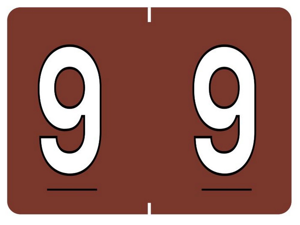 Pendaflex Datafile Compatible End Tab Numeric Label -"9" Brown , 500 Labels/rl (9-Brown)