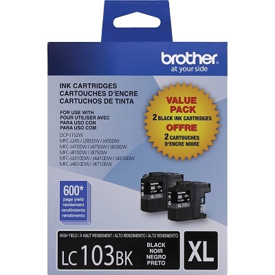 Inkjet Cartridge-Brother Black High Yield Twin Pack