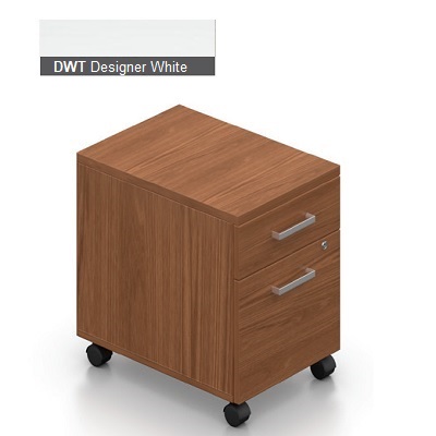 Pedestal-Mobile Ionic Box/ File, Designer White