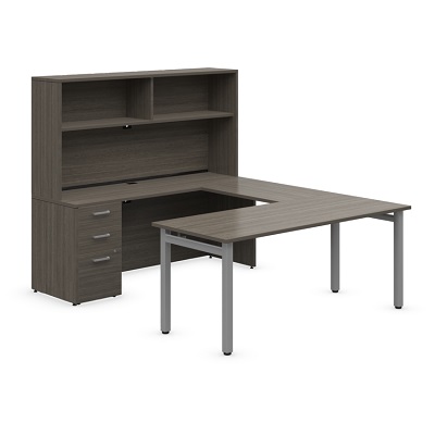 Workstation-Ionic U-Shapped 72"X96", Absolute Acajou