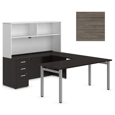 Workstation-Ionic U-Shaped, Absolute Acajou