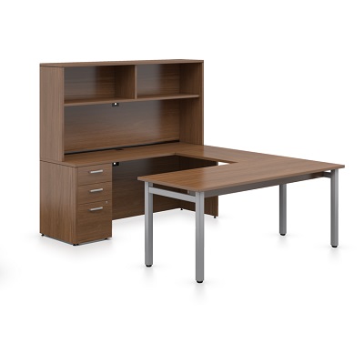 Workstation-Ionic U-Shapped 72"X96", Winter Cherry