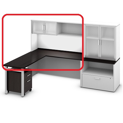 Workstation-Ionic L-Shaped, Dark Espresso/Designer White