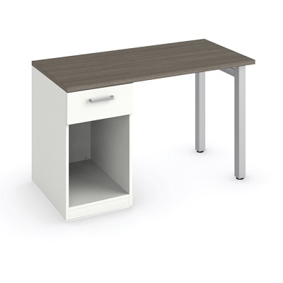 Desk-Ionic With Open Pedestal & Drawer 24" X 48", Acajou