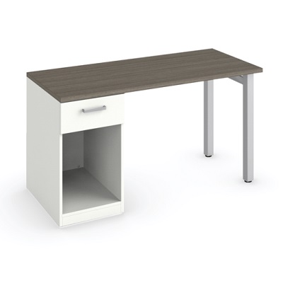 Desk-Ionic With Open Pedestal & Drawer 24" X 54", Acajou